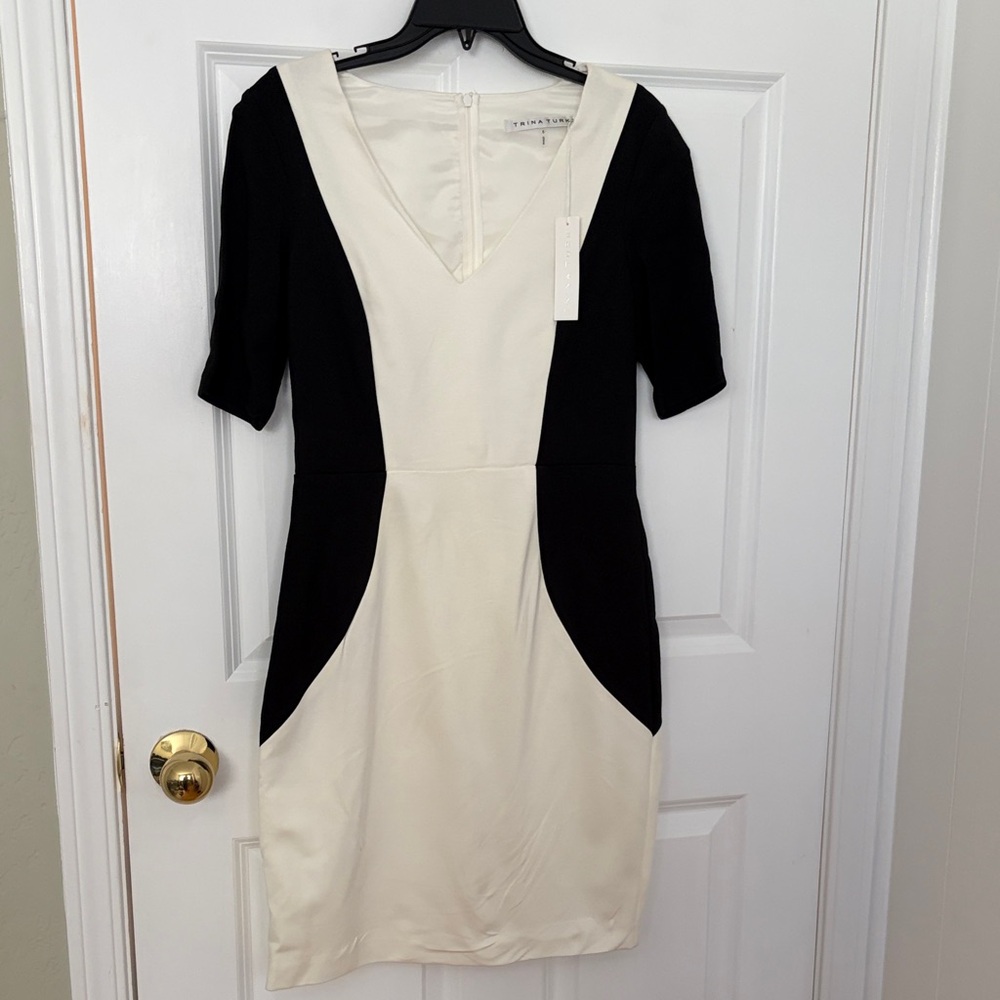 NWT Trina Turk Black and White Dress